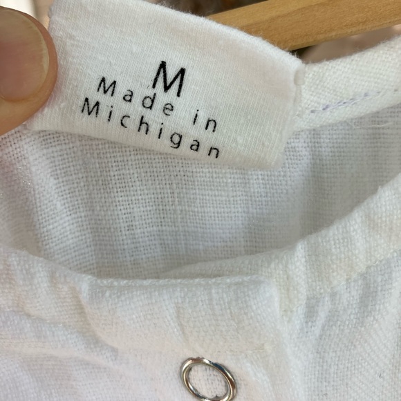 Conscious Clothing Backyard Jumpsuit Size M Cream Linen - Picture 5 of 9